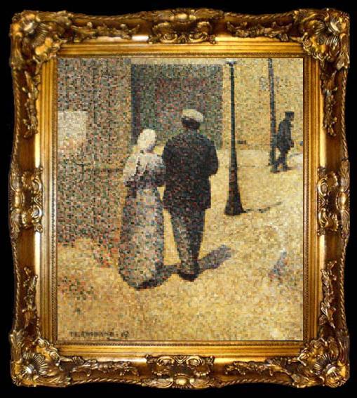 framed  Charles Angrand Couple in the Street, ta009-2